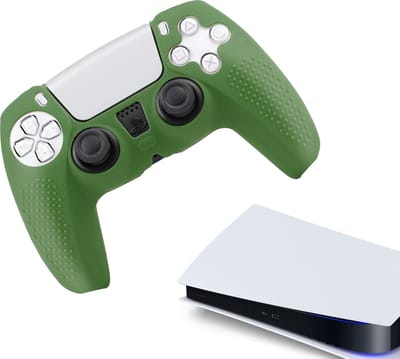 Gadgetpoint - Hoesjes & Skins voor PS5, PlayStation 5 - Performance Gaming Case - Soft Grip Covers - Anti-Slip Controller Accessoires - Grip Donkergroen