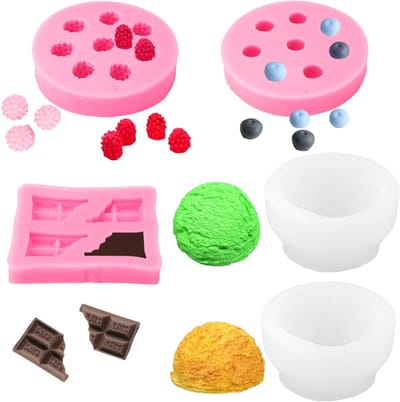 5 Stuks Silicone Mallen voor Kaarsen, 3D IJsbal en Halve Chocoladevormen, Perfect voor Zelfgemaakte Kaarsen en Zeep