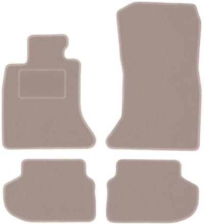 Beige velours vloermatten voor: BMW 5 F10 FL sedan (2013-2017)