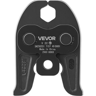 VEVOR V22 persbek, 22 mm persbek voor V-type roestvrijstalen buizen, stalen persbekken, compatibel met standaard persgereedschappen, ideaal voor verwarmings-, ventilatie- en airconditioningsystemen, gasleidingen
