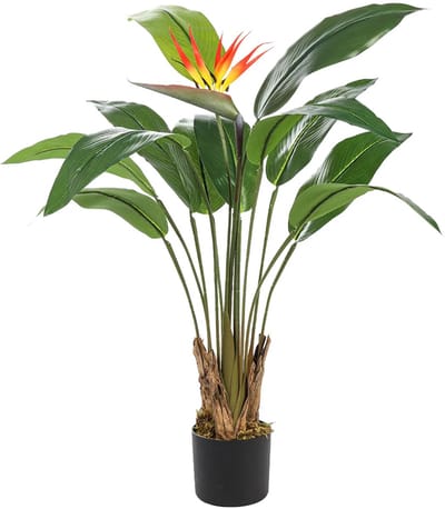 Kunst Paradijsvogelplant 100 cm – Strelitzia met Bloem – Real Touch – In Pot – Binnenplant