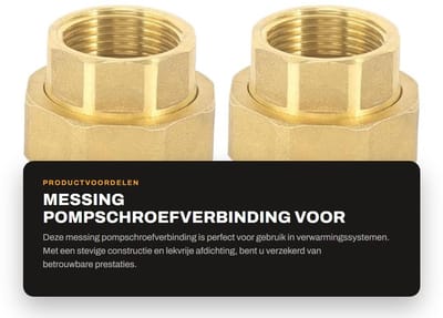 Dailygoods - Messing Pompschroefverbinding voor Verwarmingssystemen