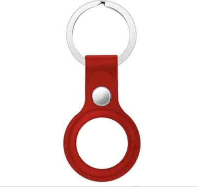 Scoby - Hoesje Geschikt voor Apple Airtag - PU Leer - Apple Airtag Case - Sleutelhanger - Rood