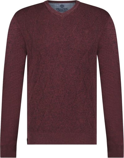 Fellows United Lange mouw Trui - 32.1120 Bordeau (Maat: XXXL)