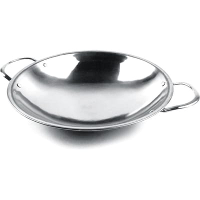 Alcohol Kookplaat Droge Pot Roestvrij Staal Dubbele Handgreep Ronde Bodem Alcohol Kookplaat Droge Pot voor 30cm white