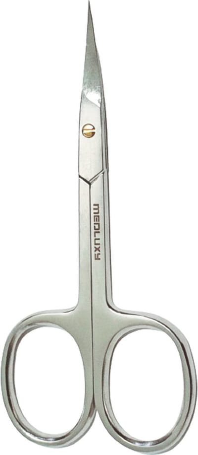 MEDLUXY® semi Pro - Nagelriemschaar (huid- en vellenschaartje) - Gebogen - Spits / Scherp punt - 9.5 cm - (Nagelriemknipper , Cuticle Cutter , verwijderen van nagelriemen)