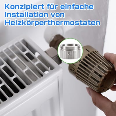 Adapter Set voor Radiator Thermostaatkranen - RVS Schroefverbinding M30 x 1.5 voor Universele Montage