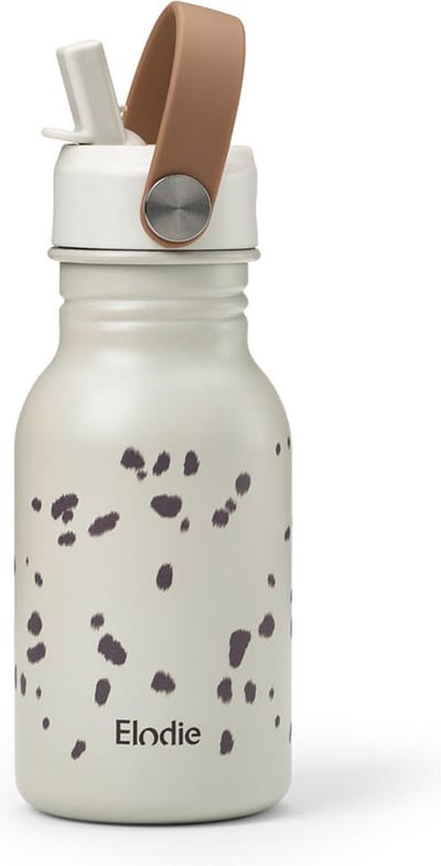Elodie Water Bottle - Waterfles kinderen - Drinkfles met rietje - Drinkbeker - rvs drinkfles 350ml - Dalmatian Dots