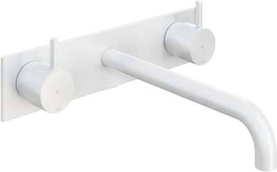 Hotbath Cobber - Wastafelmengkraan - zonder Waste - Laag - Wit - Inbouw - Messing - V08