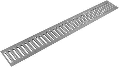 Metalen Rooster - Afwateringsgoot - Drainage Aanleggen - Schroefloze Bevestiging - 100cm Lengte - Zilverkleurig