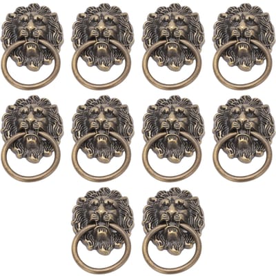 Lot de 10 poignées de meubles vintage en forme de tête d'animal pour tiroirs et boîtes à bijoux