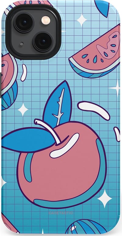 Casetastic Hoesje Geschikt voor Apple iPhone 13 Magsafe - Stijlvolle Beschermende Duo-layer Case - Fruitige appel ruitjes