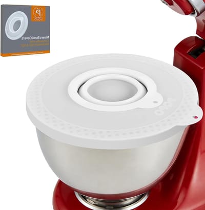 Herbruikbare Siliconen Deksel voor Mengkom 4.5-5QT, Spatbescherming, Deksel met Vulopening voor Keukenaccessoires