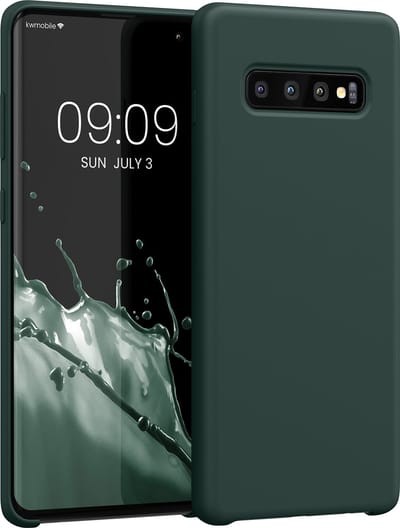 kwmobile telefoonhoesje geschikt voor Samsung Galaxy S10 Plus / S10+ - Hoesje met siliconen coating - Smartphone case in blauwgroen