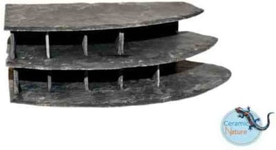 CeramicNature Leisteen Hoek Dubbel Links - Aquarium decoratie - Kweekhotel L-nummers - Leghol L-nummers