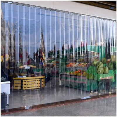 PVC Gordijnset - Stootrand Gordijn - Industriële Deuren - Lichtdoorlatend PVC - 1.35x2.2m 9 Stuks - Lichtgroen