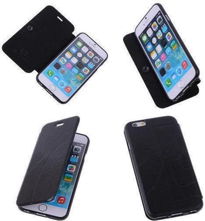 Bestcases Zwart TPU Booktype Motief Hoesje Apple iPhone 6