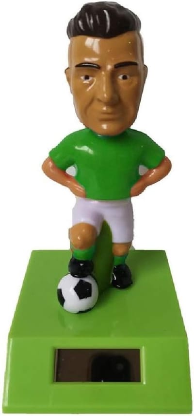 Zonne Voetballer - Dansende Figuur - Decoratie Bureautje - Zonne-energie Aangedreven - Groen