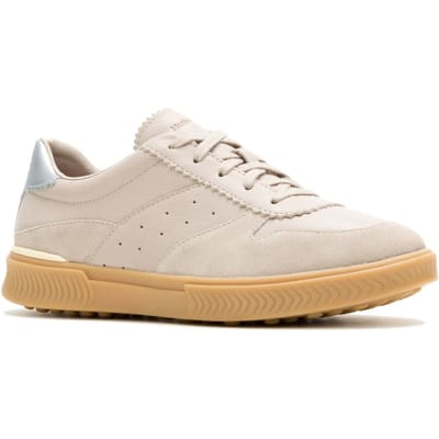 Hush Puppies Mae Leren Dames Taupe Sneakers