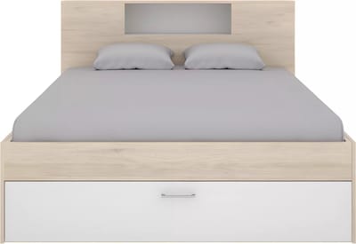 Vente-unique Bedframe hout natuurlijk licht, wit 140 x 190 cm