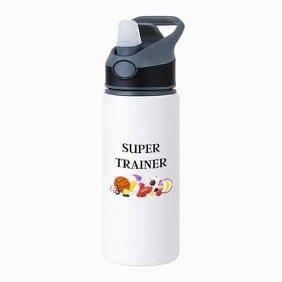 Hacebo® - Super trainer waterfles met rietje zwart - Sport - coach - balsport - Trainer - geschenk - verjaardag - love gift - water fles - 650ML