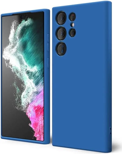 Hoesje met Camera Bescherming Geschikt voor Samsung Galaxy S22 Ultra | Back Cover | Dun | Flexibel TPU | Donkerblauw
