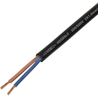 TRU COMPONENTS TC-13389172 Rubberkabel H05RN-F 2 x 1 mm² Zwart 100 m