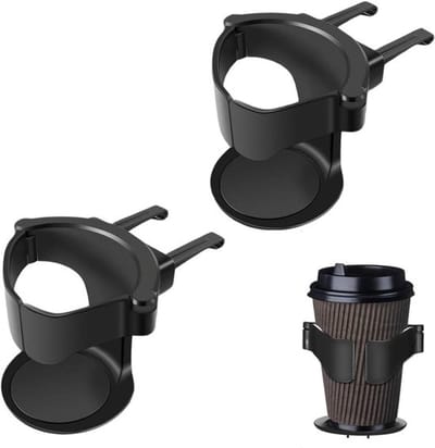 Praktische 2-delige auto-bekershouder-set, Universele houder voor waterflessen en koffiekopjes, ideaal voor blikken en ventilatieopeningen