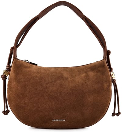 COCCINELLE Leren handtas schoudertas Thess Handbag Suede Le. / Grained Le. Cognac / Cognac Lichtbruin