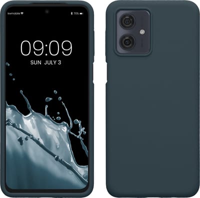 kwmobile telefoonhoesje geschikt voor Motorola Moto G54 5G - Hoesje met siliconen coating - Smartphone case in leisteen