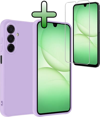 Hoesje Met Screenprotector - Geschikt voor Samsung Galaxy A17 - Sterk & Shockproof - Back Cover - Siliconen Case - Telefoon Hoes - Lila