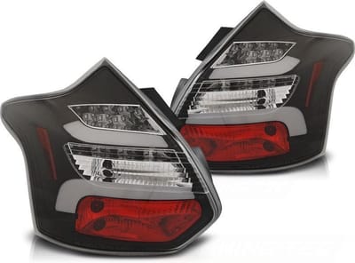 Achterlichten FORD FOCUS 3 11-10 14 HATCHBACK ZWART LED STRIP SEQ IND