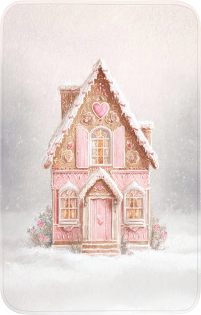 WC mat 50x80 cm - Antislip - Huisje - Suiker - Pastel - Toiletmat - Vloermat - Douchemat - Toilet tapijt - Toiletmatten