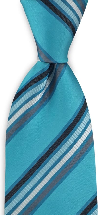 JB Collection - Stropdassen - stropdas London Connection - turquoise / grijs / marineblauw / wit