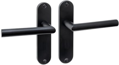 Intersteel Deurkruk Jura basic op schild ovaal 185x41mm blind zwart