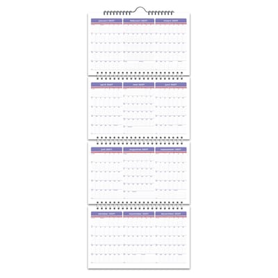 Huurdies® - 3 jaar wandkalender - 90x22cm - Kartonnen achterblad - Spiraalgebonden