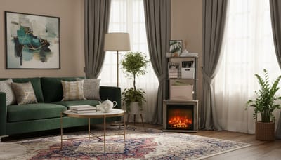 Sfeerhaard Kast Elektrische – Casa Velluto Lumière 2-Laags TV Meubel met Open Haard – Frans Eiken Grijs/Zwart – Smalle Entertainment Bijzettafel 102,7 cm