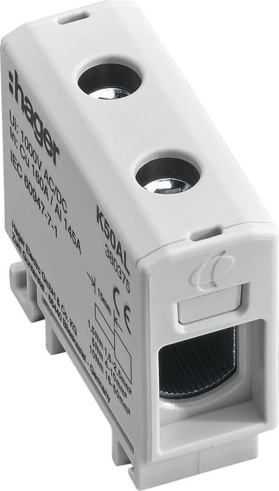 Hager Aansluitklem voor aluminium en koperleidingen, 2,5mm²-50mm², grijs K50AL