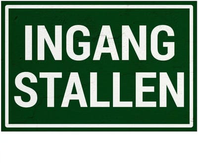 Ingang stallen bord | Sign Again materiaal | 18 x 12 cm