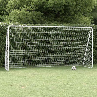 vidaXL - Voetbaldoel - met - net - 366x122x182 - cm - staal - wit