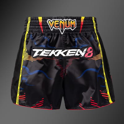 Venum x Tekken 8 Muay Thai Shorts Yoshimitsu – Zwart/Oranje – Limited Edition - S