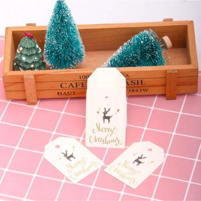 ProductGoods - 50 Luxe Kleine Kerst En Nieuwjaar Kaarten - Thema Rendier2 - Kerst Decoratie - Vrolijke Kerstkaarten