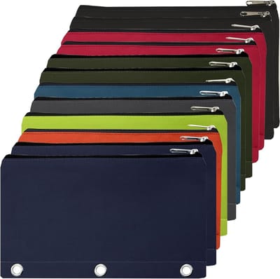 Trail maker 24 Packs - 3 Ring Canvas Doek Potlood Zakjes in Bulk Diverse Kleur Bundels