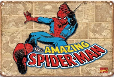 Signs-USA - Cartoon Sign - metaal - Spiderman Amazing - 20 x 30 cm