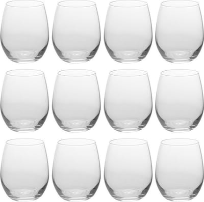 Excellent Houseware Drinkglazen - 12x stuks - 390 ml - waterglazen - sap