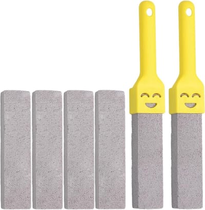 Pumice Stone Set - Reinigingssteen Toilet - Toilet Reinigen - Met Handvatten - 15 cm - Geel