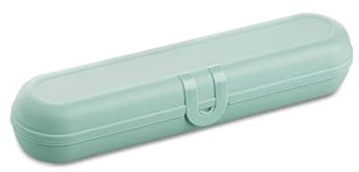 Koziol KLIKK ETUI Bestekbox to go, etui voor reisbestek, bestektas, besteksdoos, outdoor bestekcontainer, campingbestek-etui, bestekverpakking herbruikbaar, organisch turquoise