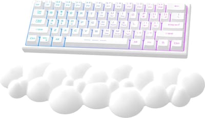 Cloud Polssteun, Antislip Ergonomische Polssteun, Toetsenbord Polssteun, Bureau Hand Polssteun voor Toetsen Gaming Mechanisch Toetsenbord Handsteun -Wit