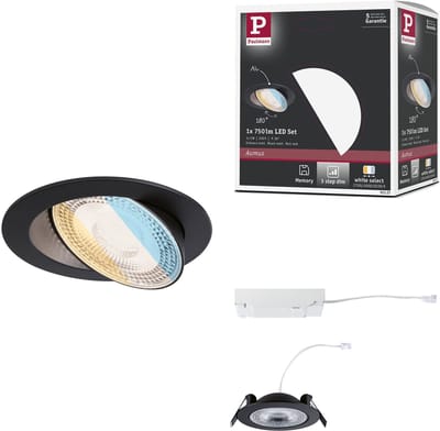 LED-inbouwlamp White Select Aumus Losse spot rond 105 mm 90° 5W 700lm 230V dimbaar White Select Zwart