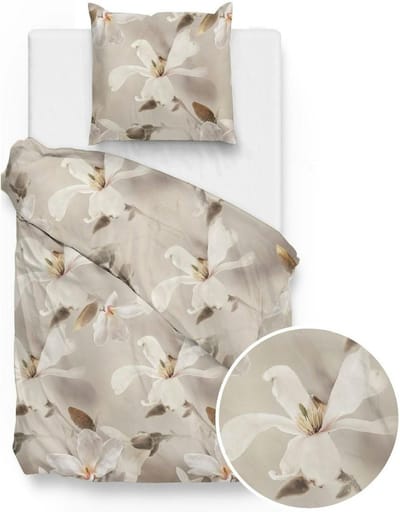 ZoHome Dani Dekbedovertrek - Eenpersoons - 140x200/220 cm - Taupe Grey